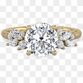 Nature Inspired Blythe Side Stone Engagement Ring - Engagement Ring, HD Png Download - diamond flare png