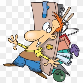 Closet Clipart Clutter - Trying To Close A Door, HD Png Download - clutter png