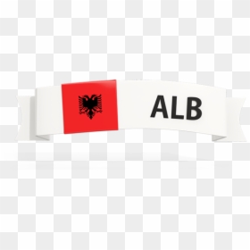Flag On Banner - Albania Flag, HD Png Download - red sash png