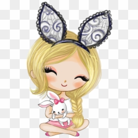 #girl #niña #rabbit #easter #pascuas - Cartoon, HD Png Download - pascuas png