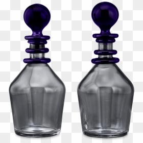Pair Of Crystal Decanters - Glass Bottle, HD Png Download - purple crystal png