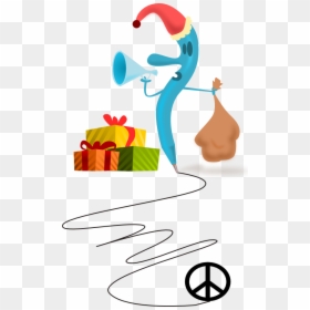 Santa Pen Peace Symbol Sign Coloring Book Colouring - Santa Claus, HD Png Download - drunk santa png