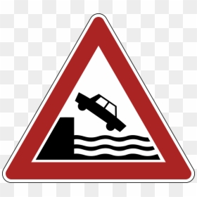 Danger Warning River Bank Road Sign - Transparent Danger Sign Icon, HD Png Download - river.png