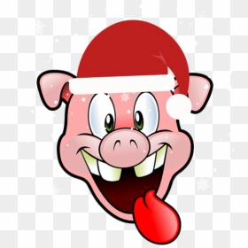 Pig With Santa Hat, HD Png Download - drunk santa png