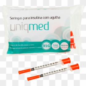 Seringa Para Insulina 1ml Ag 6mm 31g Pacote C/ 10und - Seringa De Insulina Uniqmed, HD Png Download - seringa png