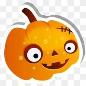 Happy Face Jack O" Lantern Sticker - Jack-o'-lantern, HD Png Download - happy pumpkin png