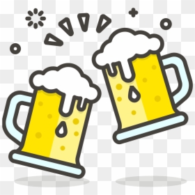 Cartoon Beer Mugs Clinking, HD Png Download - beer mug emoji png