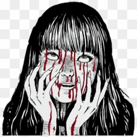 #creepy #horror #scary #remixit #grunge #aesthetic - Horror Anime Aesthetic, HD Png Download - scary girl png