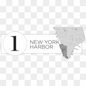 1 Header New York Harbor With Map - Architecture, HD Png Download - manhattan skyline png