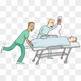 Transparent Hospital Beds Clipart - Patient On Stretcher Cartoon, HD Png Download - hospital room png