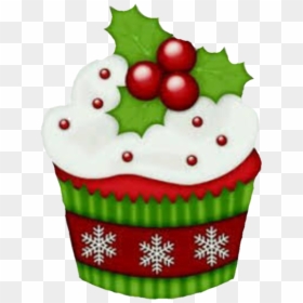 Png Cup Cake Christmas Clipart , Png Download - Christmas Cake Free Clip Art, Transparent Png - cupcake clip art png