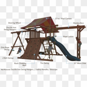 Playhouse Playground Swing And Monkey Bars Simple Swing - Play Structures Monkey Bars, HD Png Download - swings png