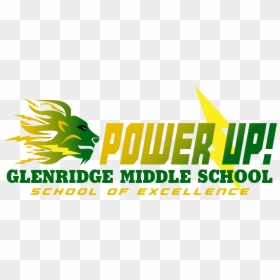 Glenridge Power Up Logo - Glenridge Middle School Logo, HD Png Download - power up png