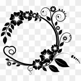 Thumb Image - Floral Frame Clipart Black And White, HD Png Download - vektor bunga png