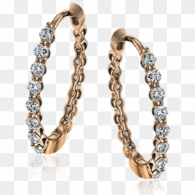 18k Rose Gold Hoop Earrings The Diamond Shop, Inc - Earring, HD Png Download - gold hoop png