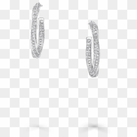 A Pair Of Graff Spiral Hoop Earrings In White Gold, - Bangle, HD Png Download - gold hoop png