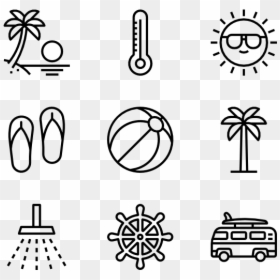 Black Summer Icons Png, Transparent Png - cool icons png
