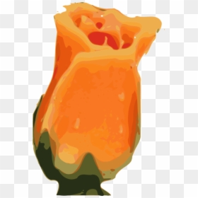 Orange,artifact,vase - Clip Art Single Stem Rose In Orange, HD Png Download - orange watercolor png
