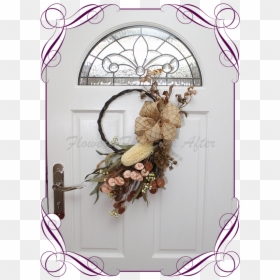 Unusual, Unique Christmas Table And Door Seasonal Holiday - Wedding Basket For Flower Girl, HD Png Download - rustic wreath png