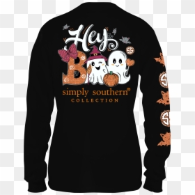 Black Long Sleeve T Shirt Template - Simply Southern Halloween Shirt, HD Png Download - shirt template.png