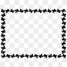 Butterfly Black And White Border Clipart Butterfly - Border Design Black And White Butterfly, HD Png Download - frames and borders black and white png