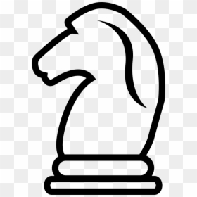 Horse Outlined Chess Piece - Fichas De Ajedrez El Caballo Blanco, HD Png Download - chess icon png