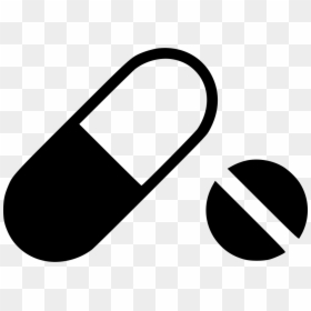 Pill Clipart Black And White - Transparent Black And White Pill, HD Png Download - calendar icon png black