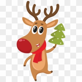 The Christmas Tree That Came To Life - Cartoon Images Of Christmas Reindeer, HD Png Download - merry christmas tree png