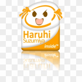 Haruhi Suzumiya Insidetm Nsuig Intel Yellow Text Logo - Stickers Intel Haruhi, HD Png Download - intel inside png