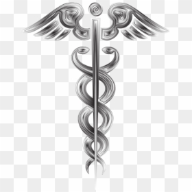 Caduceus Grayscale - Hermes Caduceus Png, Transparent Png - caduceus png transparent background