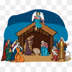 Nativity Scene Clipart - Cartoon, HD Png Download - scene png