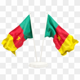 Two Waving Flags - Waving Bangladesh Flag Png, Transparent Png - cameroon flag png