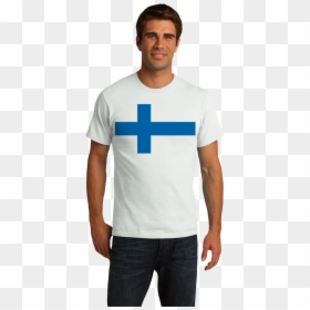 Man In Religious T Shirt Transparent Png, Png Download - finland flag png