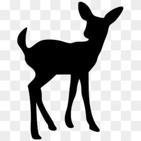 Baby Deer Silhouette Clip Art, HD Png Download - deer icon png