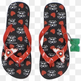 Flip-flops, HD Png Download - skull heart png