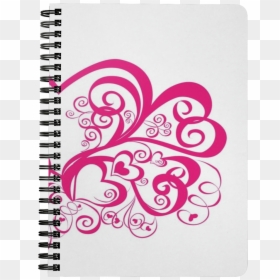 Beautiful Heart Floral Ornament Element Design Notebook - Lacy Hearts, HD Png Download - floral ornament png
