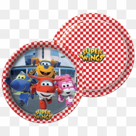 Prato Redondo Super Wings-08 Unidades - Adesivo Super Wings, HD Png Download - super wings png