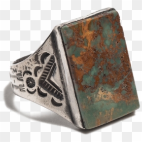 Vintage 1960’s Navajo Sterling Silver And Slab Cut - Titanium Ring, HD Png Download - stone slab png