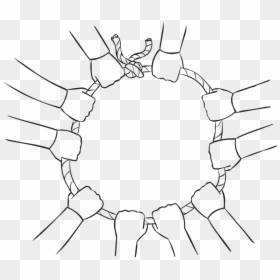 Lots Of Hands Holding Onto A Loop Of Rope With A Knot, HD Png Download - the knot png