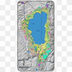 Lake Tahoe Watershed Map, HD Png Download - map .png