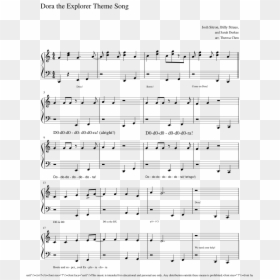 Dora The Explorer Theme Song Piano Sheet, HD Png Download - dora la exploradora png