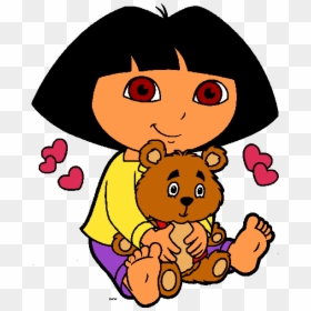 Dibujos Para Colorear - Dora The Explorer With Teddy, HD Png Download - dora la exploradora png
