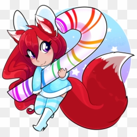 Rainbow Candy Cane - Cartoon, HD Png Download - candy cane.png