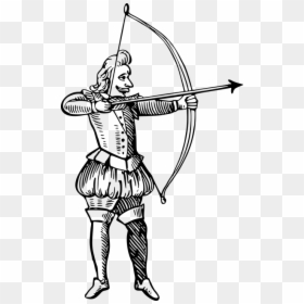 Archer Black And White, HD Png Download - bow arrows png
