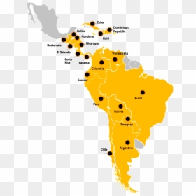 Map Latin America - Latin America Colonization Map, HD Png Download - bandera honduras png