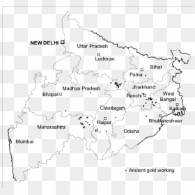 Madhya Pradesh And Chhattisgarh Joint Map, HD Png Download - india map outline png