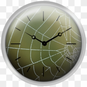 Droplets On Spider Web At Morning - Private Jet Wall Clock, HD Png Download - spider net png