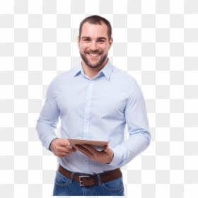 Man With Tablet Png, Transparent Png - casual people png