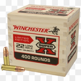 Winchester Super X Ammunition 22 Long Rifle 36 Grain - 22lr Rounds 400 Box, HD Png Download - hollow point png