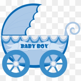 Transparent Blue Baby Carriage Clipart - Baby Boy Stroller Clip Art, HD Png Download - baby clip art png